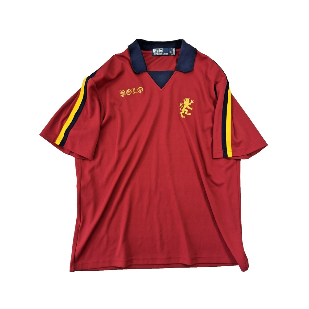 Vintage Polo by Ralph Lauren XL Polyester Spellout Dragon Logo Rugby Shirt